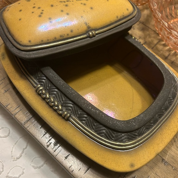 Vintage Yellow and Black Trinket Box